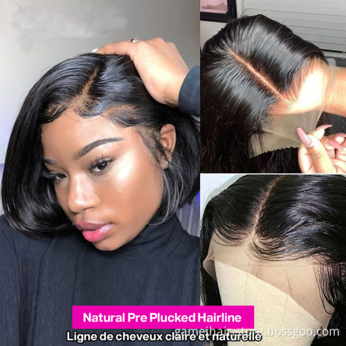 Wholesale Straight Bob Wig  Hd Full Lace Front Wig For Black Women Cheap Raw Indian Virgin Human Hair Lace Frontal Short Bob Wig